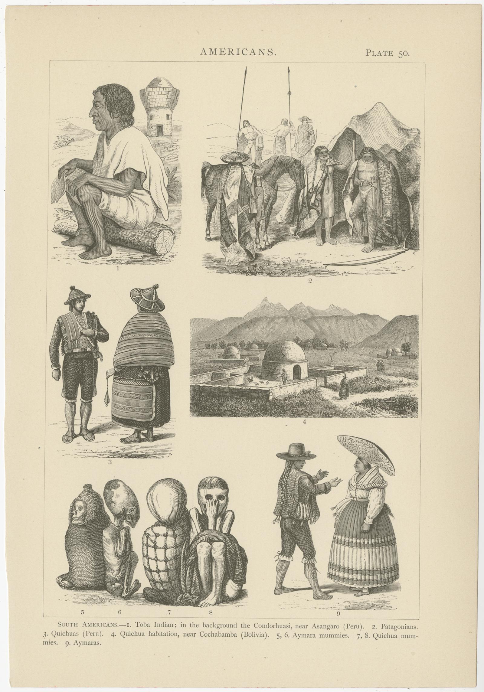 Set of 10 Antique Prints of Various Scenes, Figures and Objects of South America For Sale 6