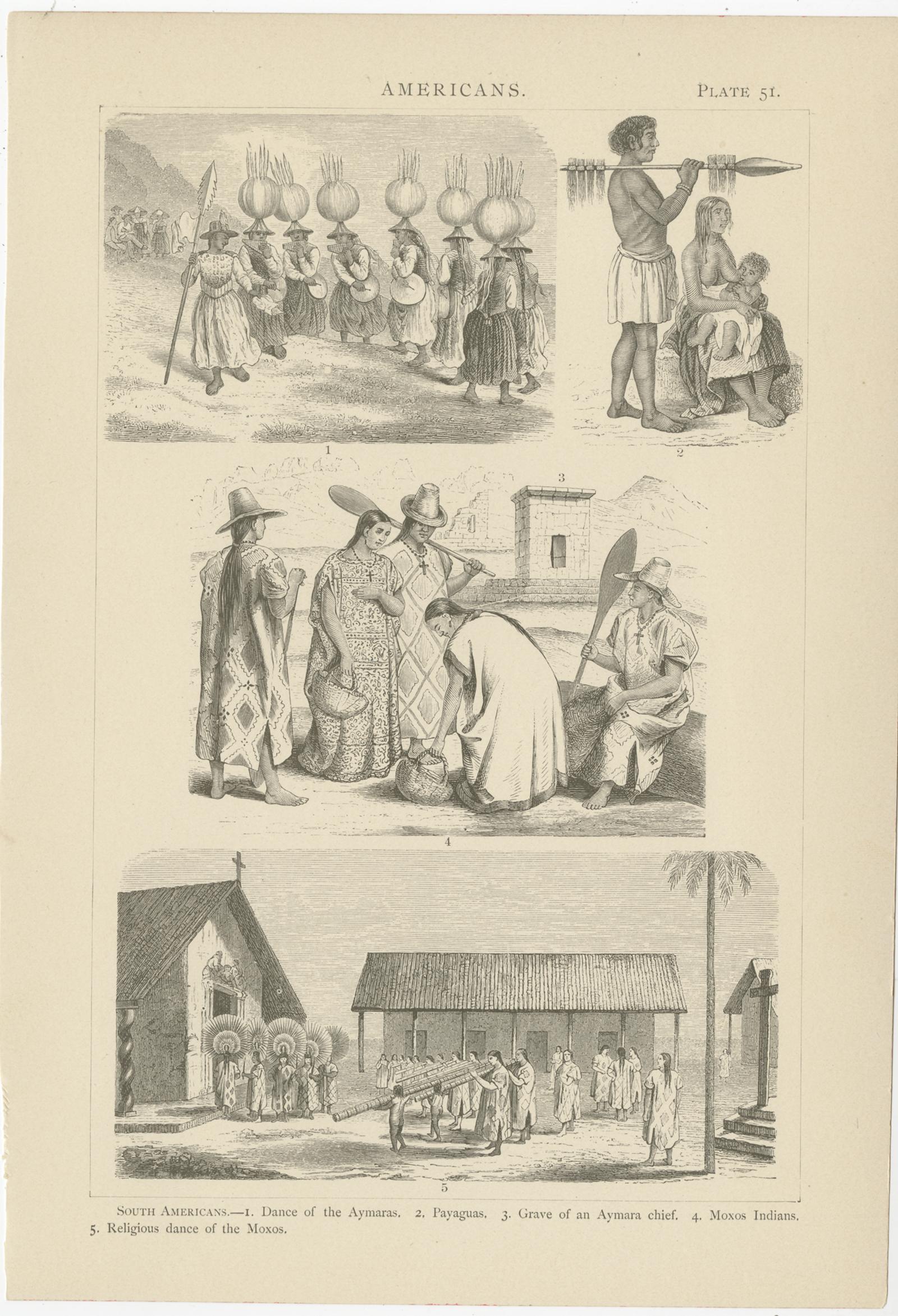 19th Century Set of 10 Antique Prints of Various Scenes, Figures and Objects of South America For Sale