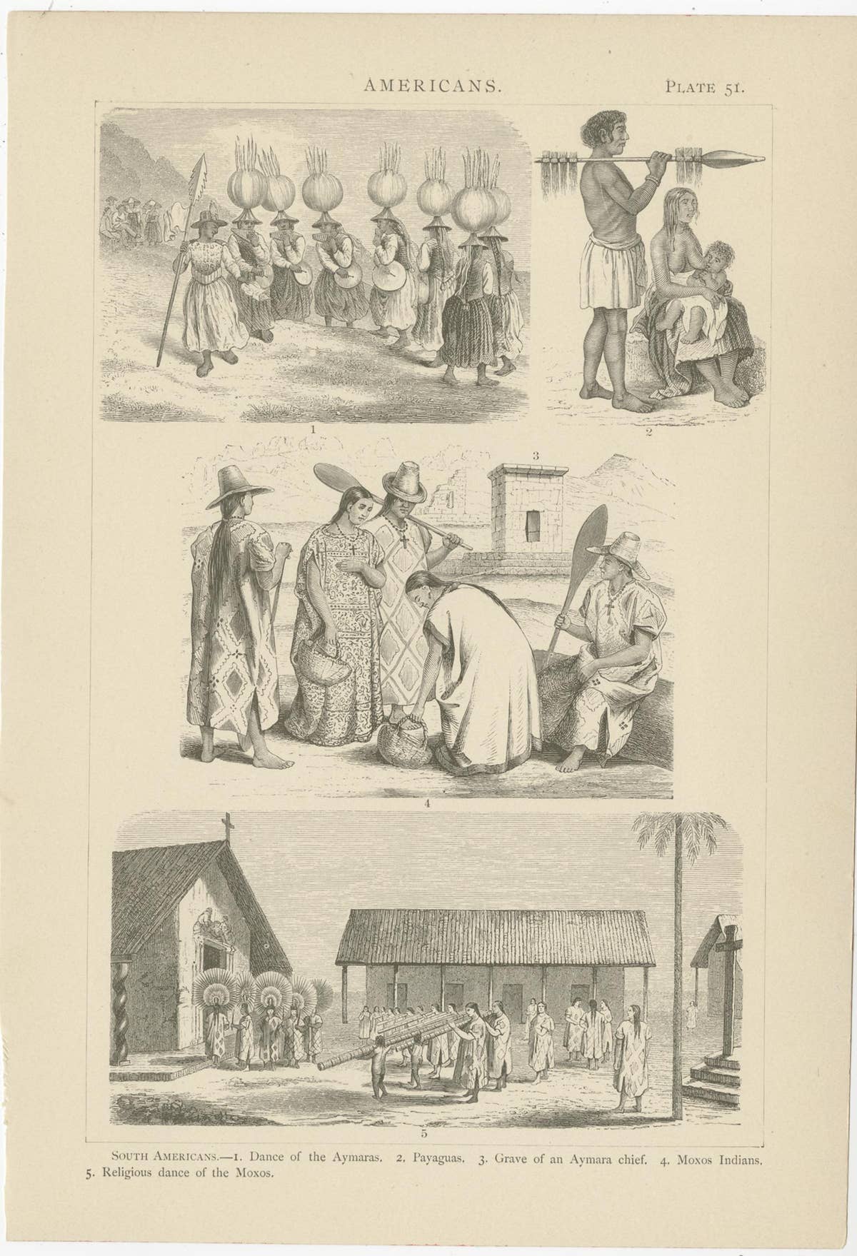 Set of 10 Antique Prints of Various Scenes, Figures and Objects of South America