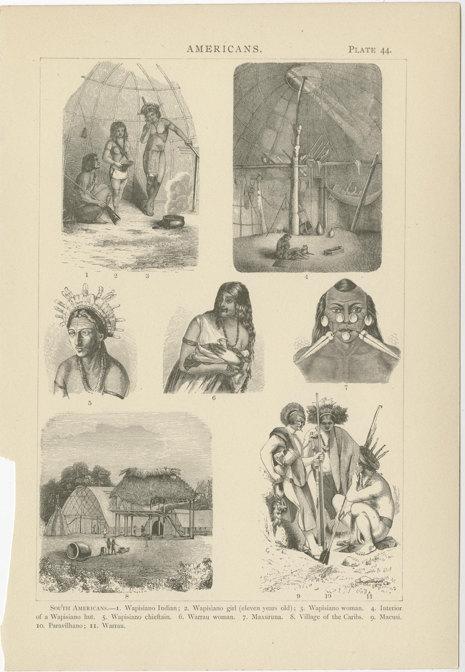 Set of 10 Antique Prints of Various Scenes, Figures and Objects of South America For Sale 1