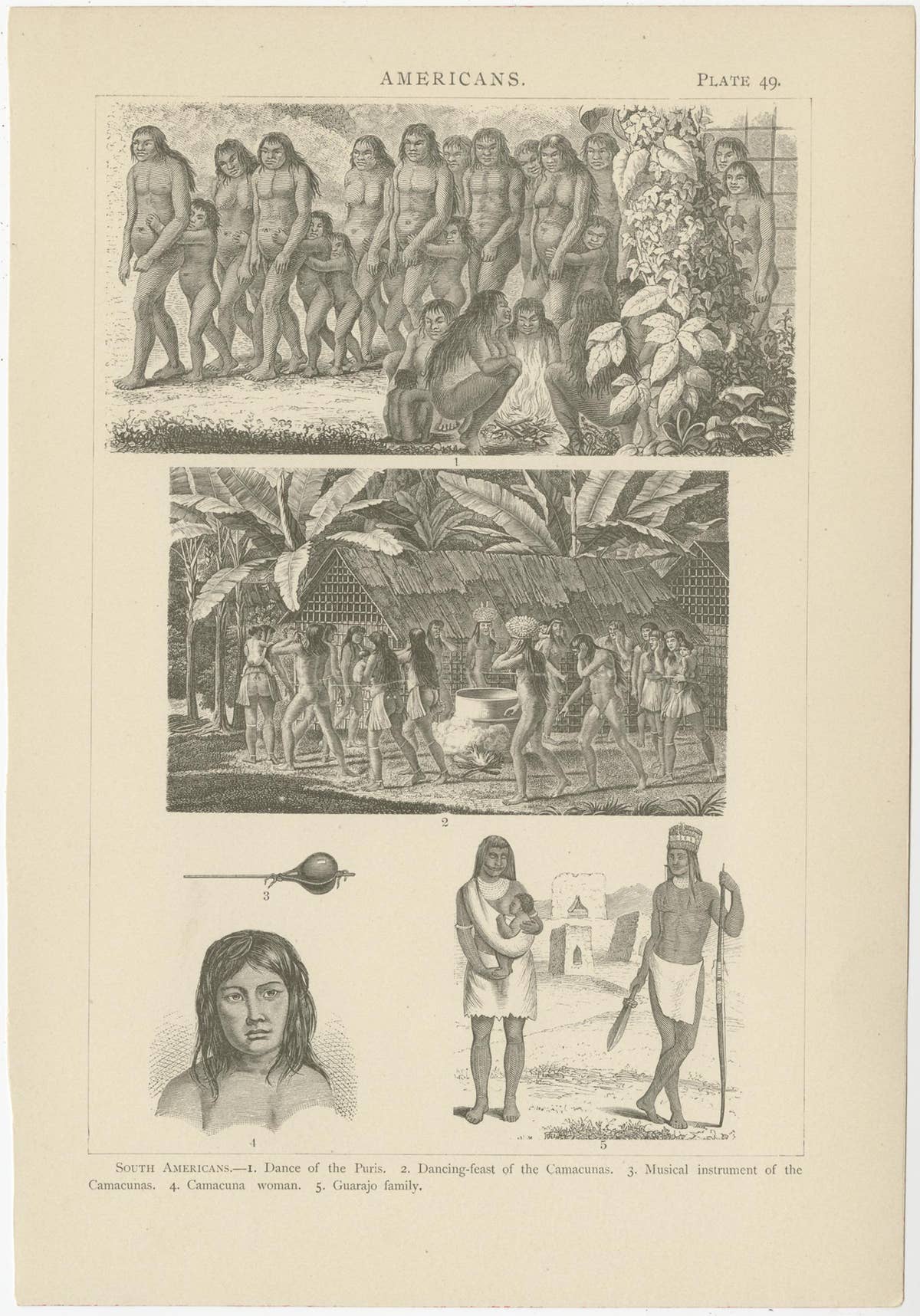 Set of 10 Antique Prints of Various Scenes, Figures and Objects of South America