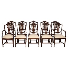 Set of 10 Retro Shield Back Dining Chairs