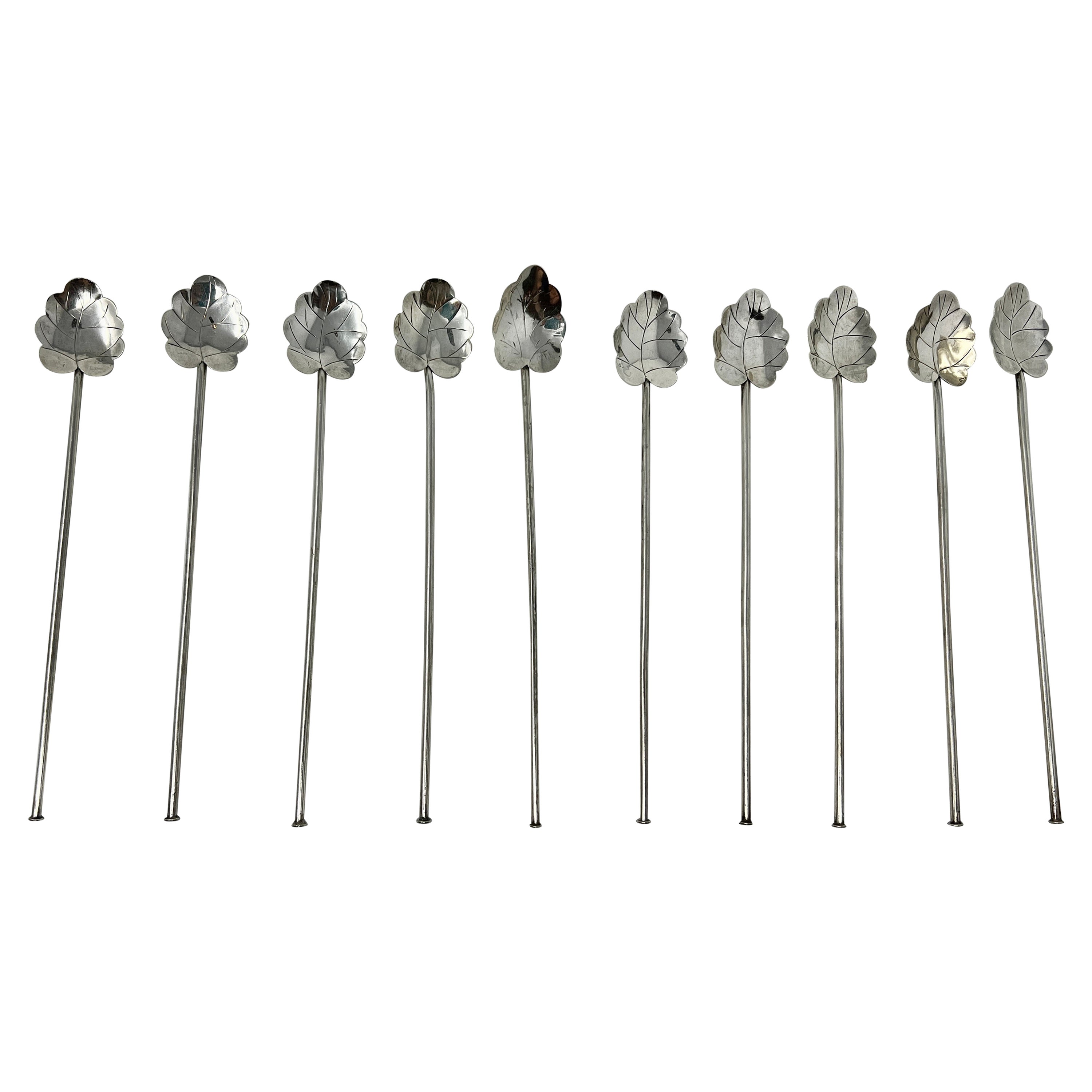 Set of 10 Antique Tea Straws