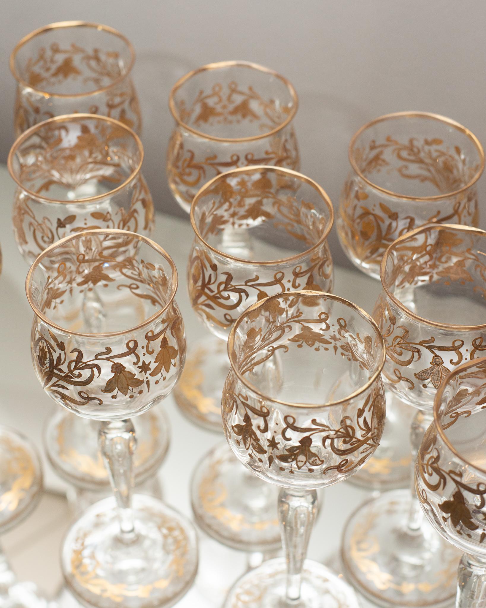 vintage venetian wine glasses