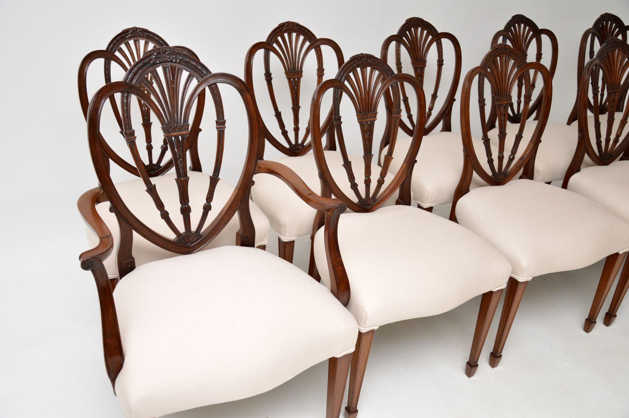 Set of 10 Antique Victorian Hepplewhite Dining Chairs 8