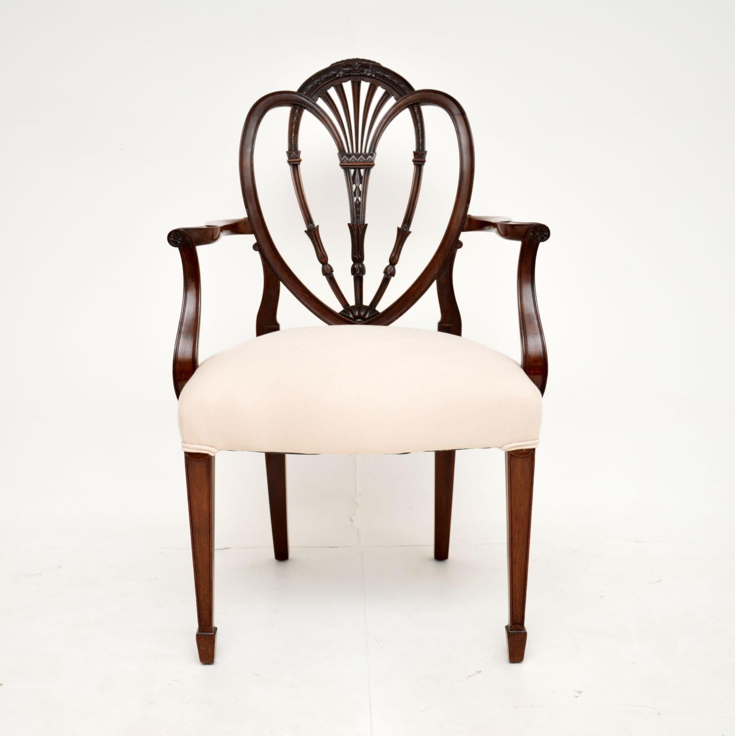 Wood Set of 10 Antique Victorian Hepplewhite Dining Chairs