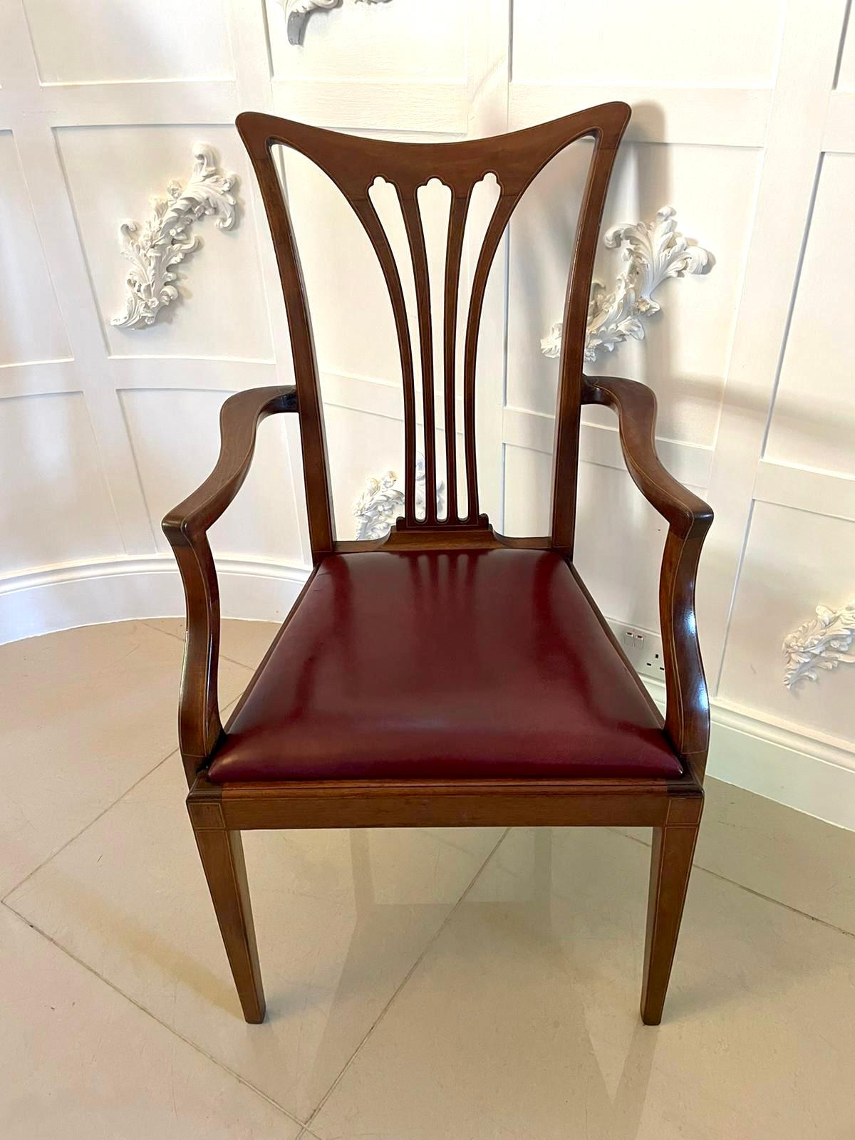 Set of 10 Antique Victorian Quality Mahogany Inlaid Dining Chairs In Good Condition In Suffolk, GB