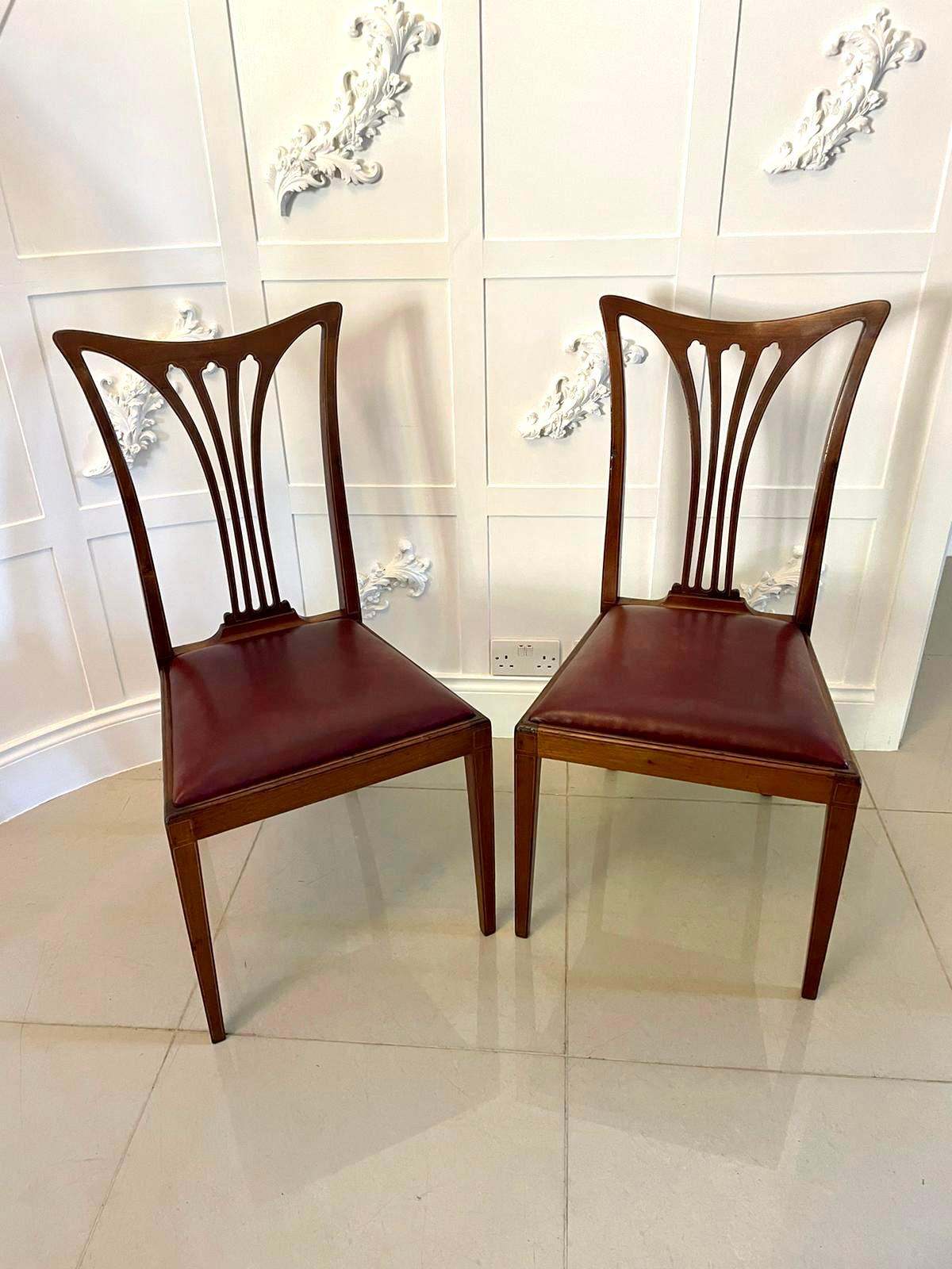 Other Set of 10 Antique Victorian Quality Mahogany Inlaid Dining Chairs
