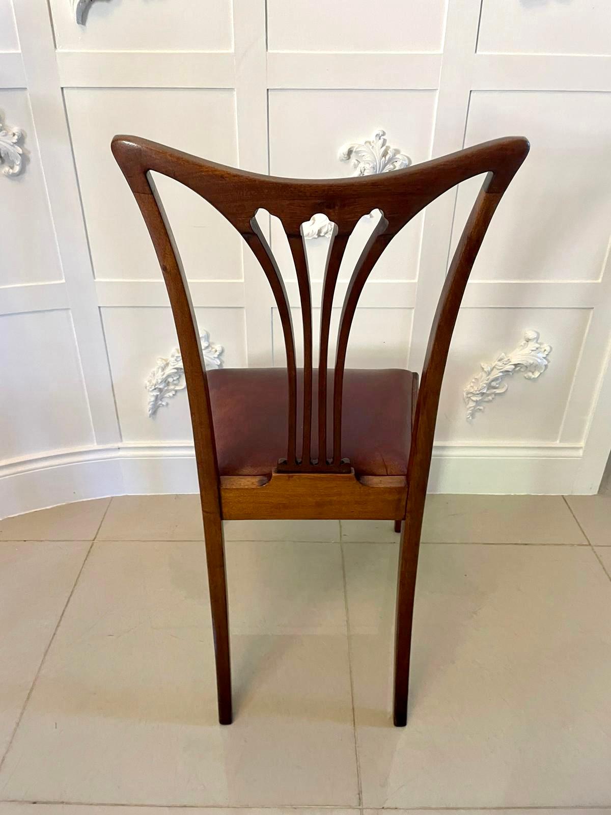 Set of 10 Antique Victorian Quality Mahogany Inlaid Dining Chairs 2