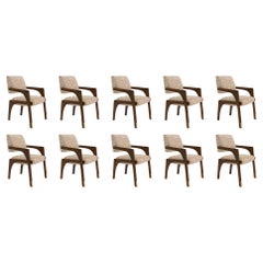 Set di 10 sedie da pranzo Arches Walnut & Tan, InsidherLand di Joana Santos Barbosa