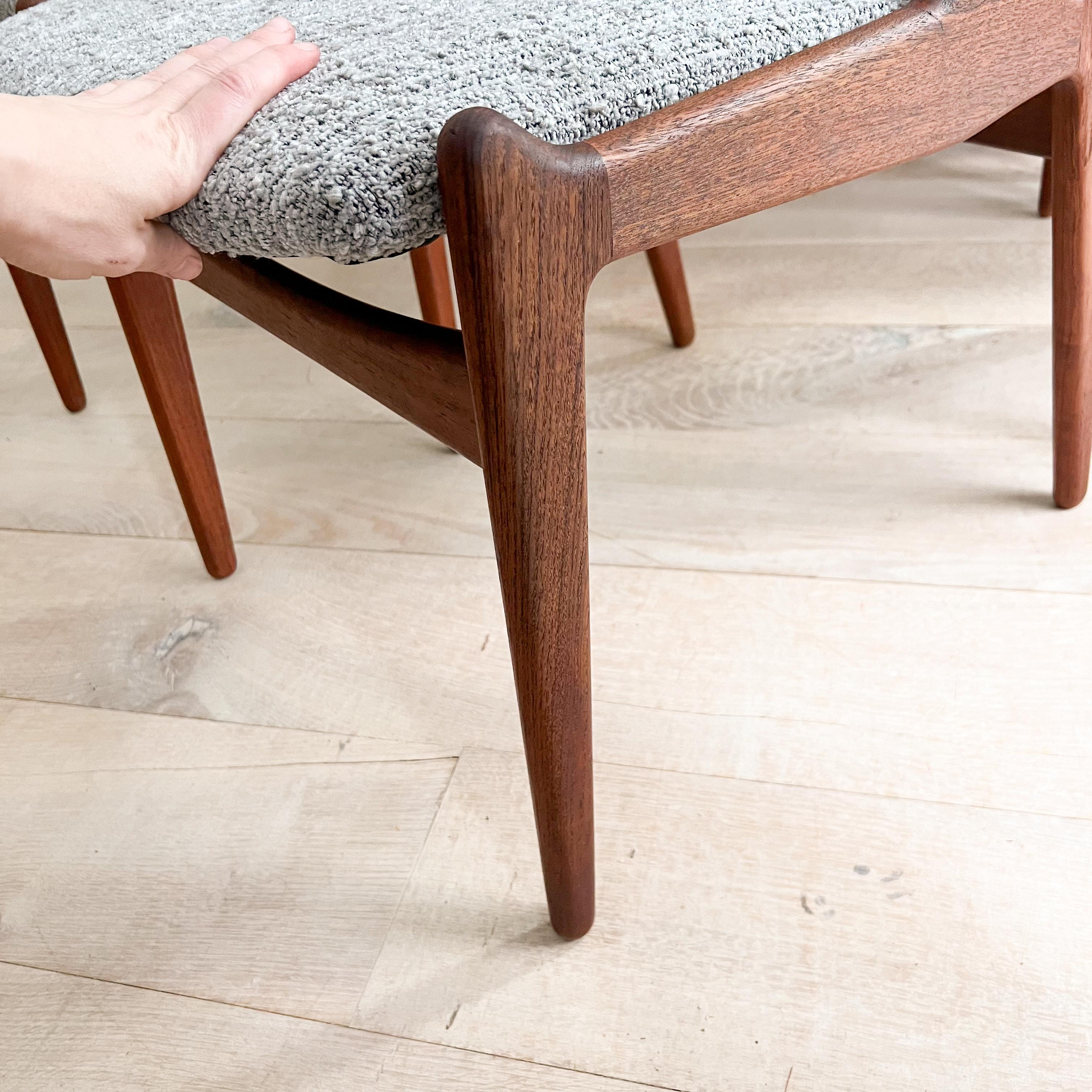 Set of 10 Arne Vodder Danish Teak Tilt Back Dining Chairs - New Upholstery For Sale 8