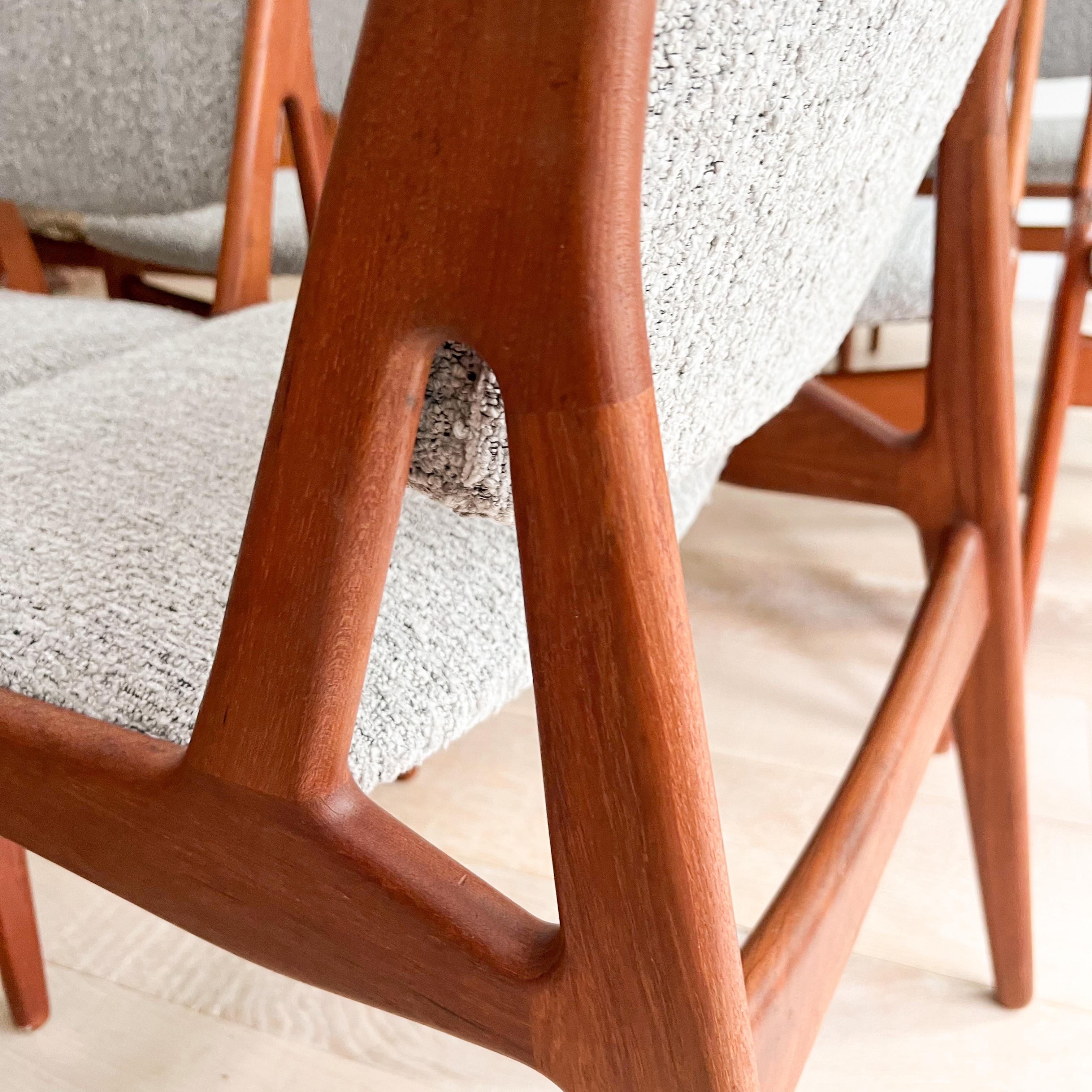 Set of 10 Arne Vodder Danish Teak Tilt Back Dining Chairs - New Upholstery For Sale 11