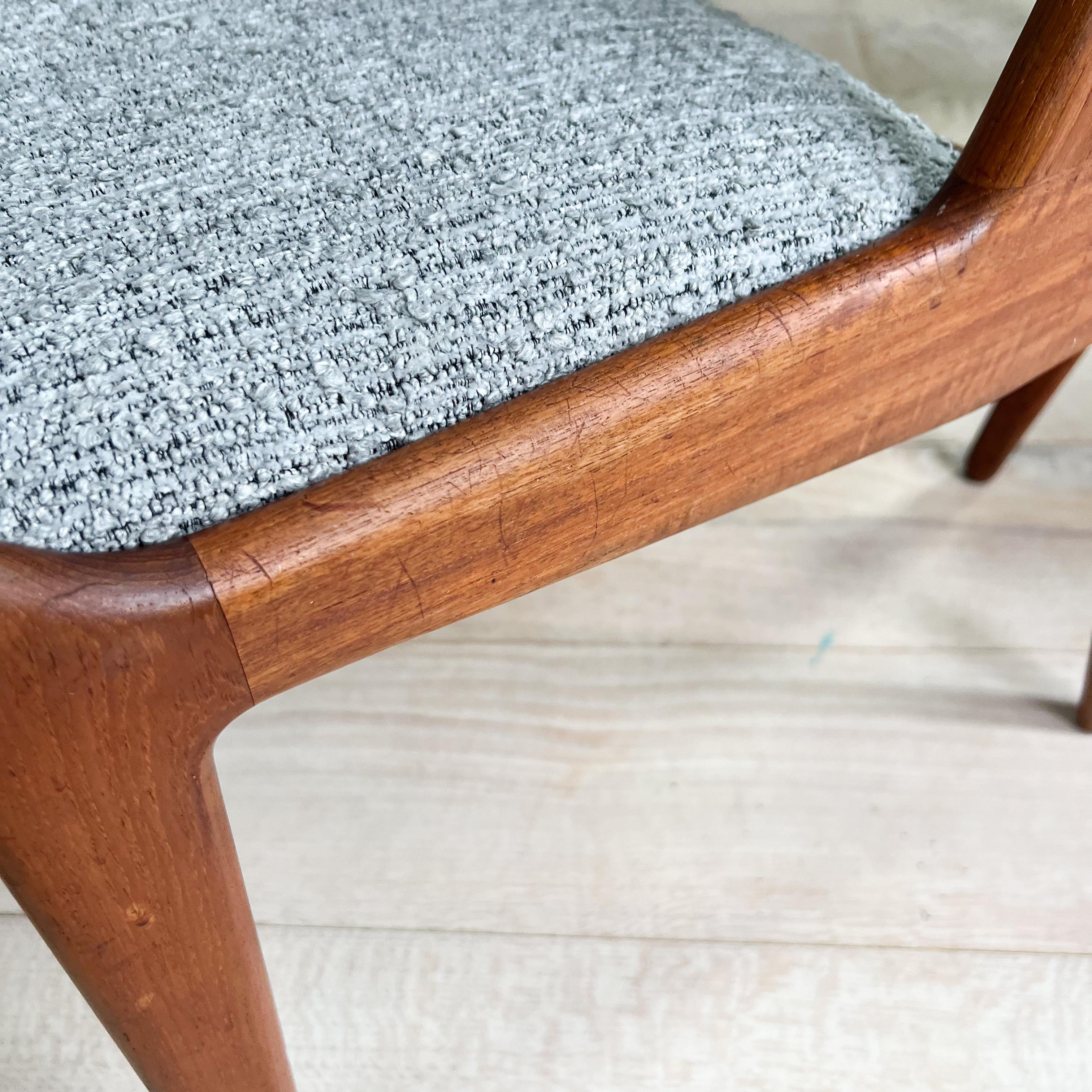 Set of 10 Arne Vodder Danish Teak Tilt Back Dining Chairs - New Upholstery For Sale 13