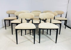 Set of 10 Arno Dining Chairs by RH in Light Linen and Ebonized Wood