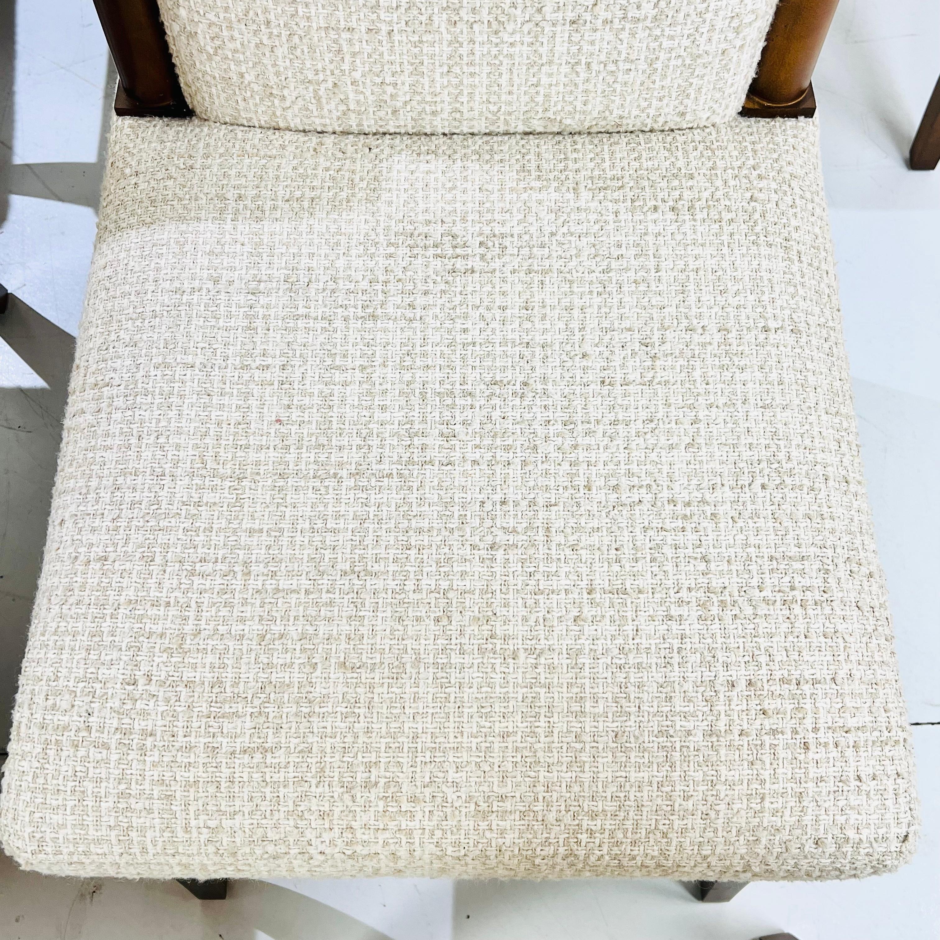 Ensemble de 10 chaises de salle à manger Art Déco, tapissées de tissu HOLLY HUNT en vente 5