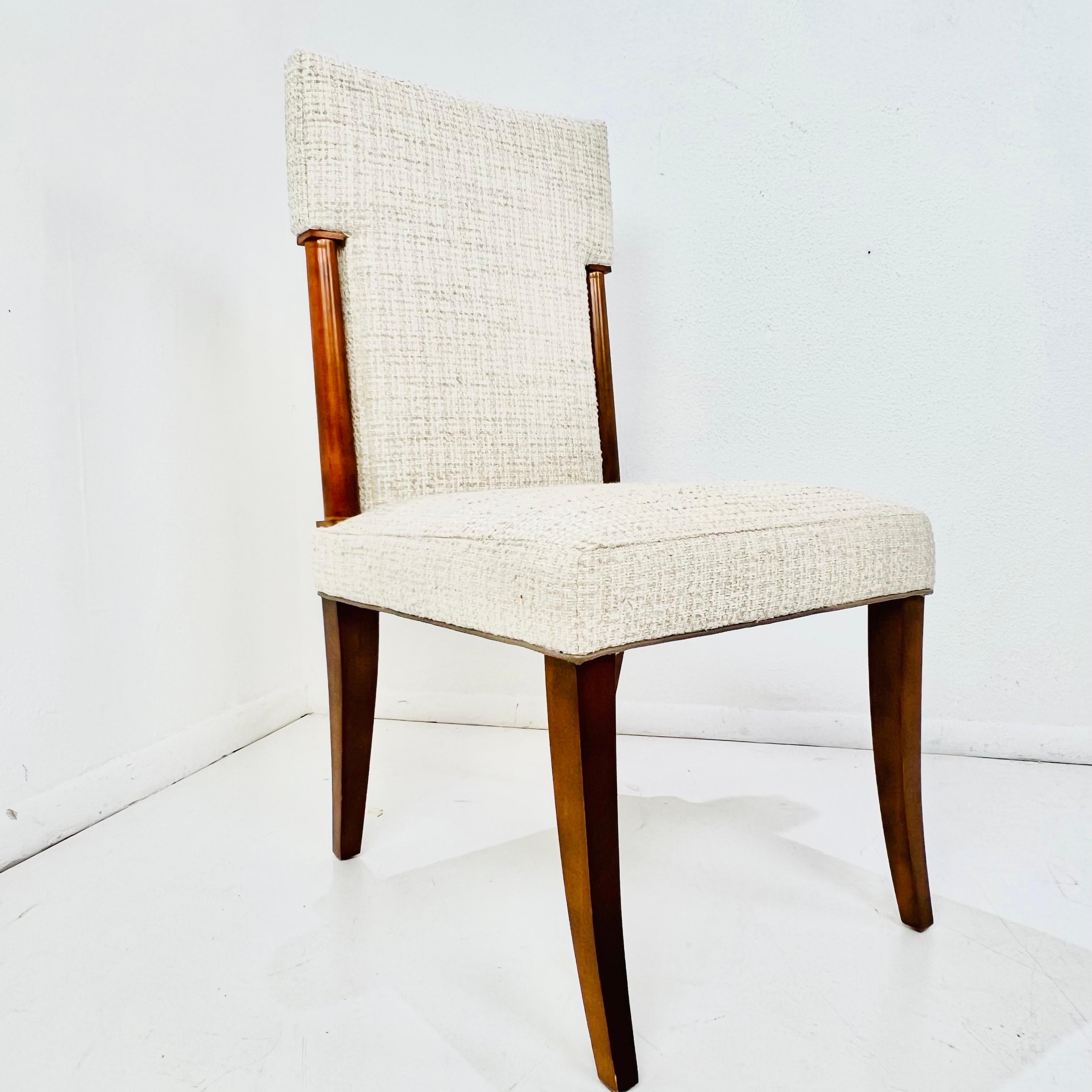 Ensemble de 10 chaises de salle à manger Art Déco, tapissées de tissu HOLLY HUNT en vente 6