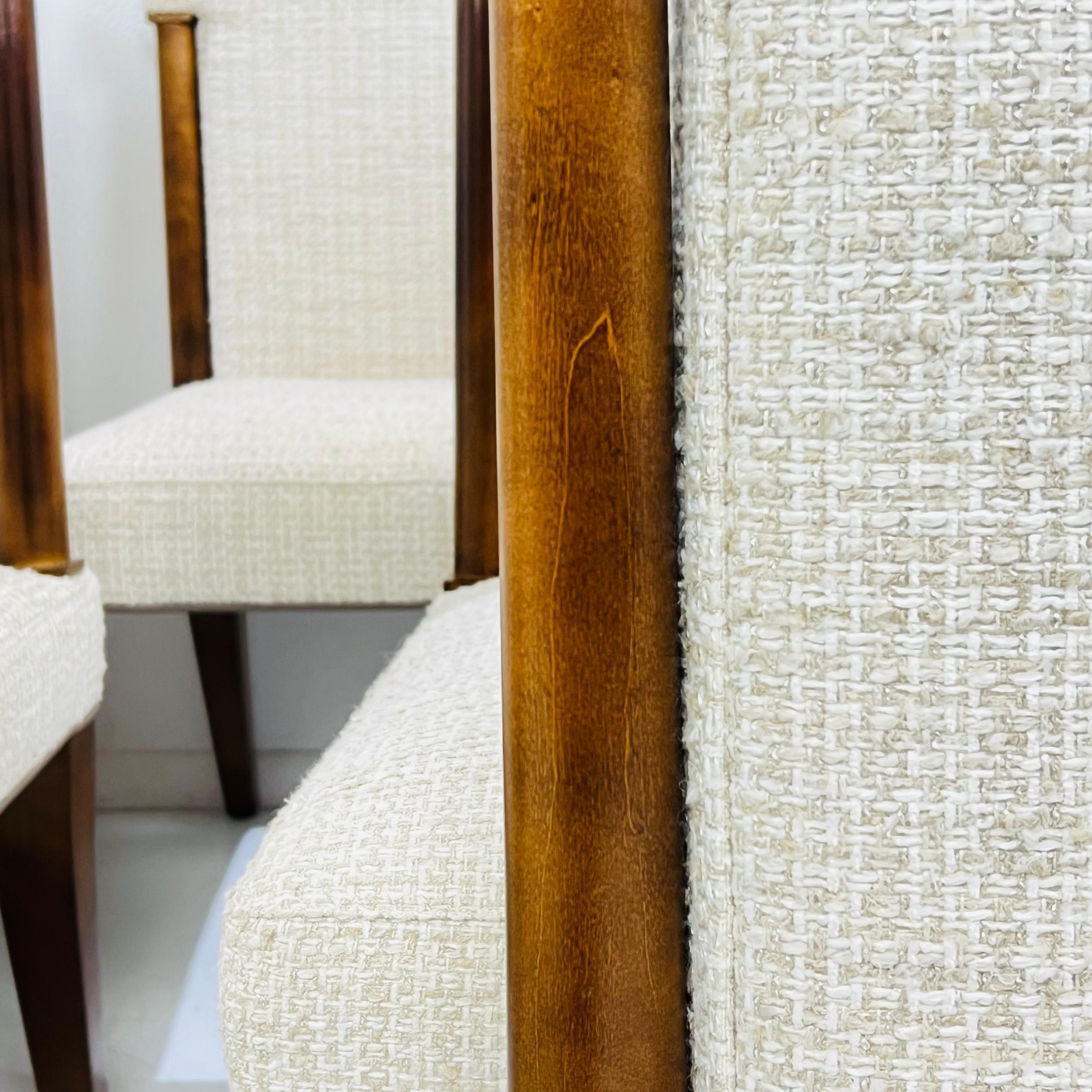 Ensemble de 10 chaises de salle à manger Art Déco, tapissées de tissu HOLLY HUNT en vente 7