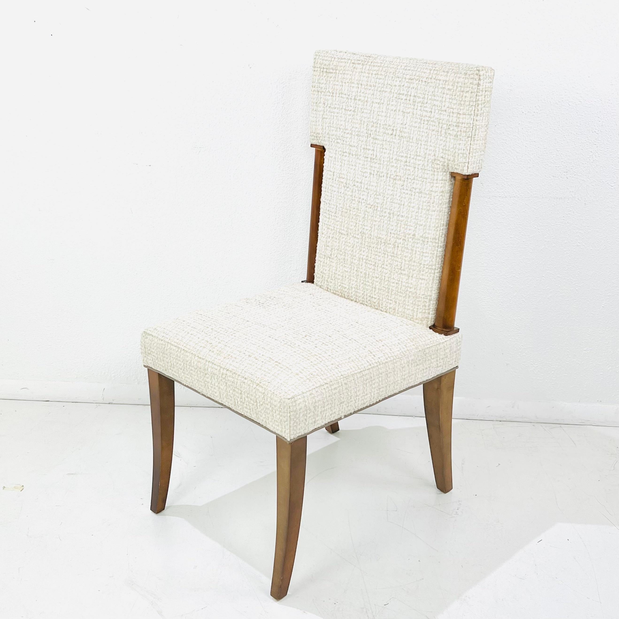 XXIe siècle et contemporain Ensemble de 10 chaises de salle à manger Art Déco, tapissées de tissu HOLLY HUNT en vente