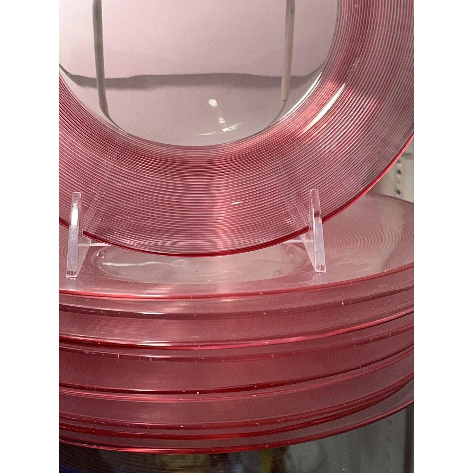 Ensemble de 10 assiettes Art Déco Frederick Carder pour Steuben en cristal filé rose Bon état - En vente à LOS ANGELES, CA