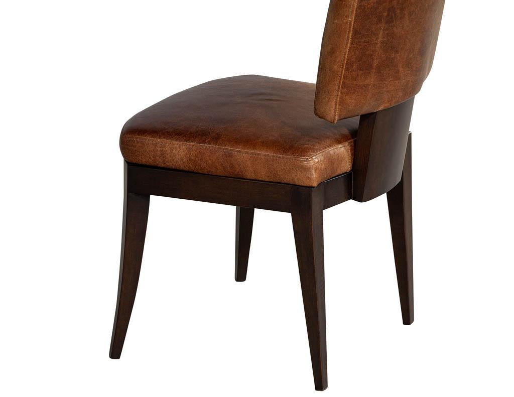 Set of 10 Art Deco Inspired Leather Dining Chairs 1