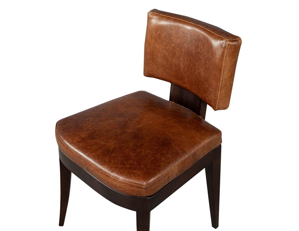 Set of 10 Art Deco Inspired Leather Dining Chairs 2