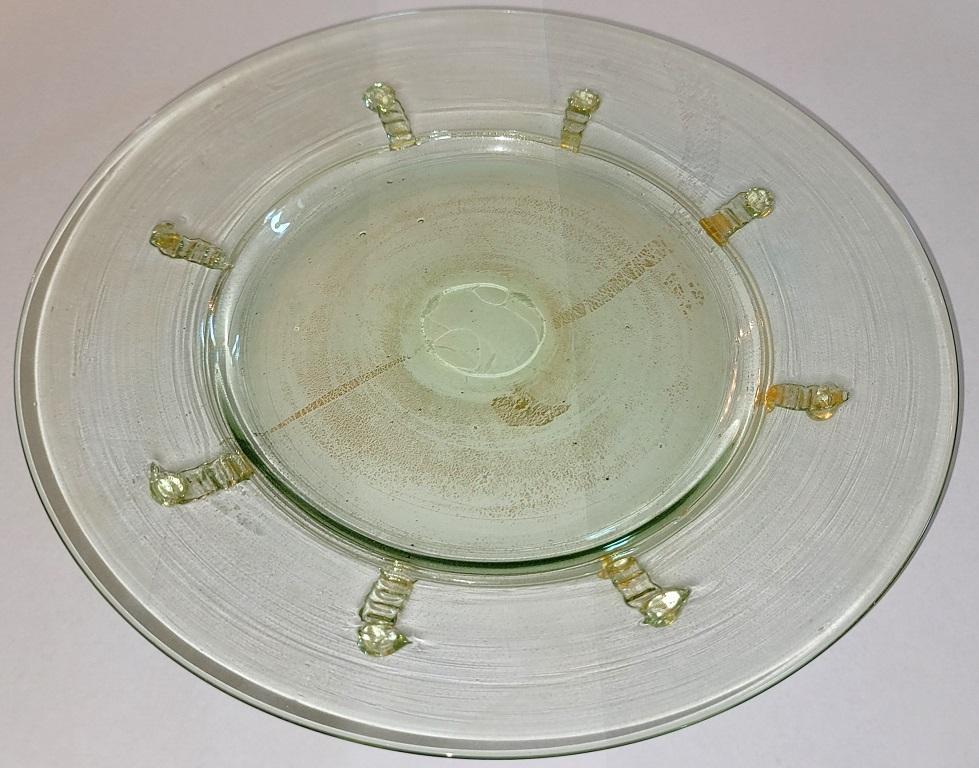 Set of 10 Art Deco Salviati Gold Inclusion Dessert Plates 4