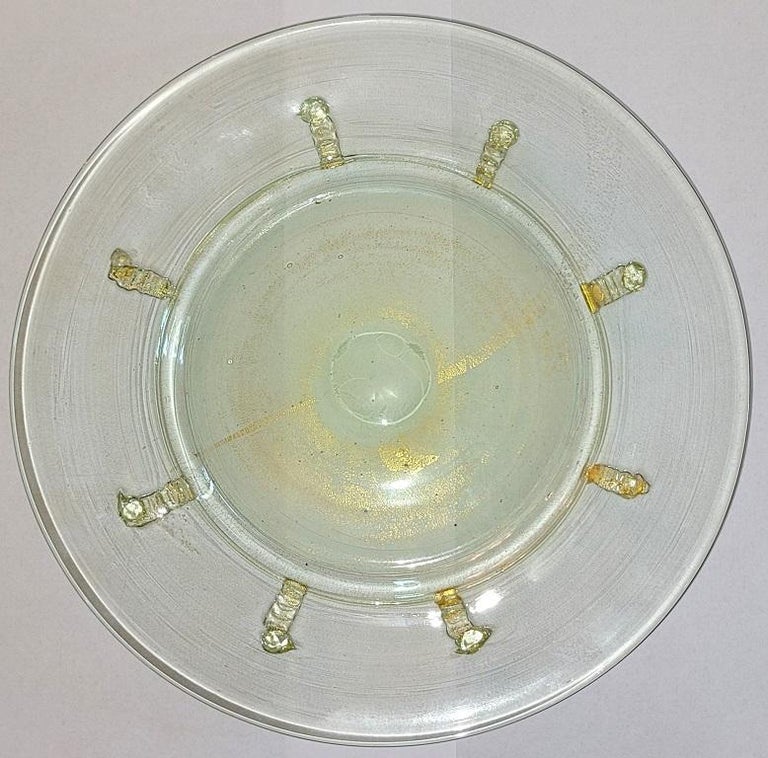 Set of 10 Art Deco Salviati Gold Inclusion Dessert Plates 5