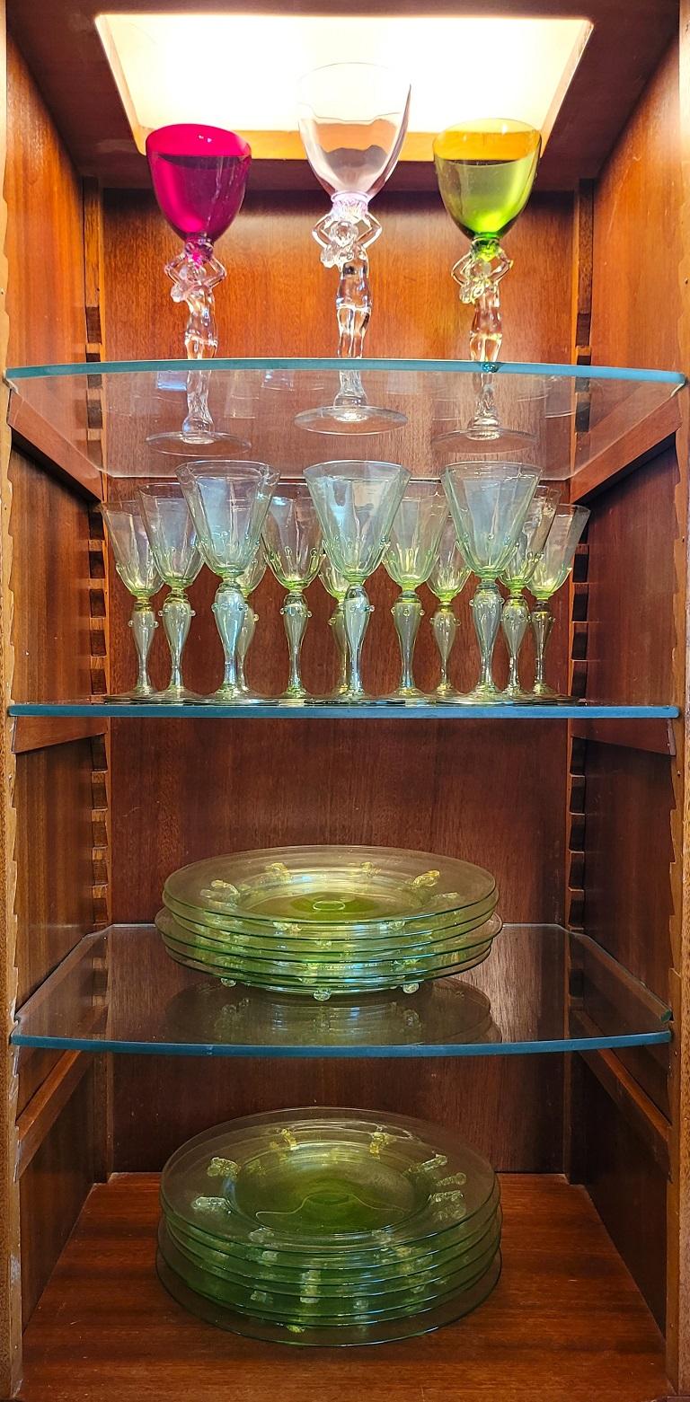 Set of 10 Art Deco Salviati Gold Inclusion Dessert Plates 7
