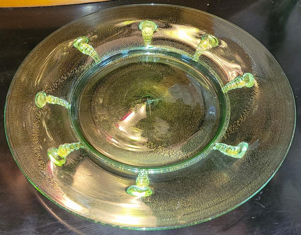 Set of 10 Art Deco Salviati Gold Inclusion Dessert Plates 9