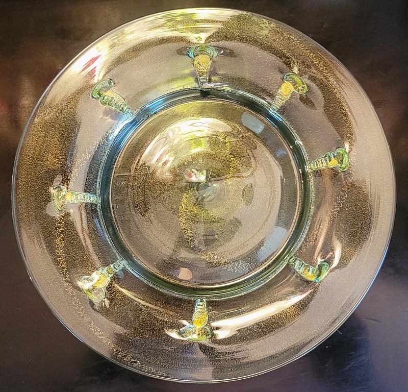 Set of 10 Art Deco Salviati Gold Inclusion Dessert Plates 10