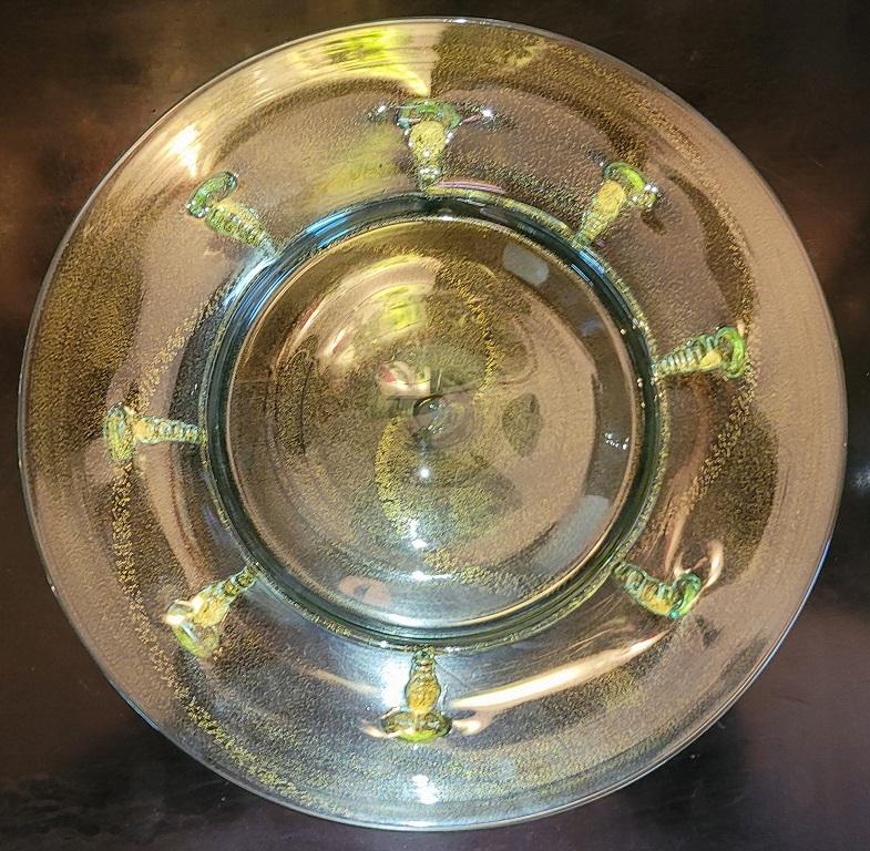 Set of 10 Art Deco Salviati Gold Inclusion Dessert Plates 11