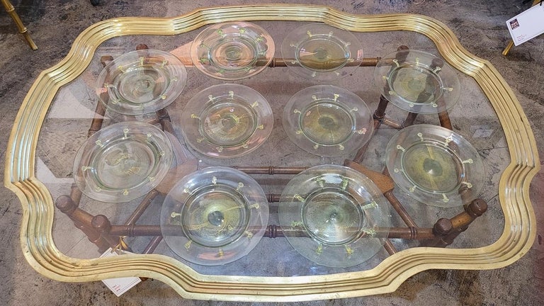 20th Century Set of 10 Art Deco Salviati Gold Inclusion Dessert Plates
