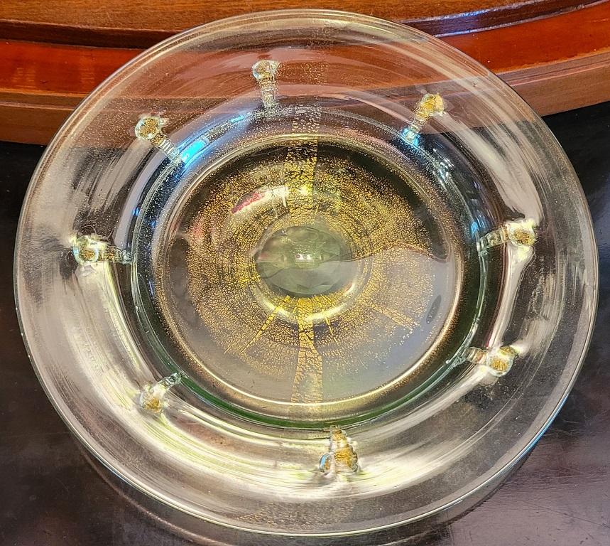 Set of 10 Art Deco Salviati Gold Inclusion Dessert Plates 2