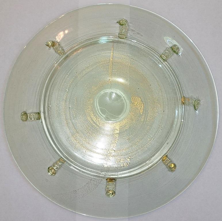 Set of 10 Art Deco Salviati Gold Inclusion Dessert Plates 3