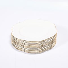 Set of 10 Art Deco Style Bone China Plates with 24Karat Gold Trim signed Shelley