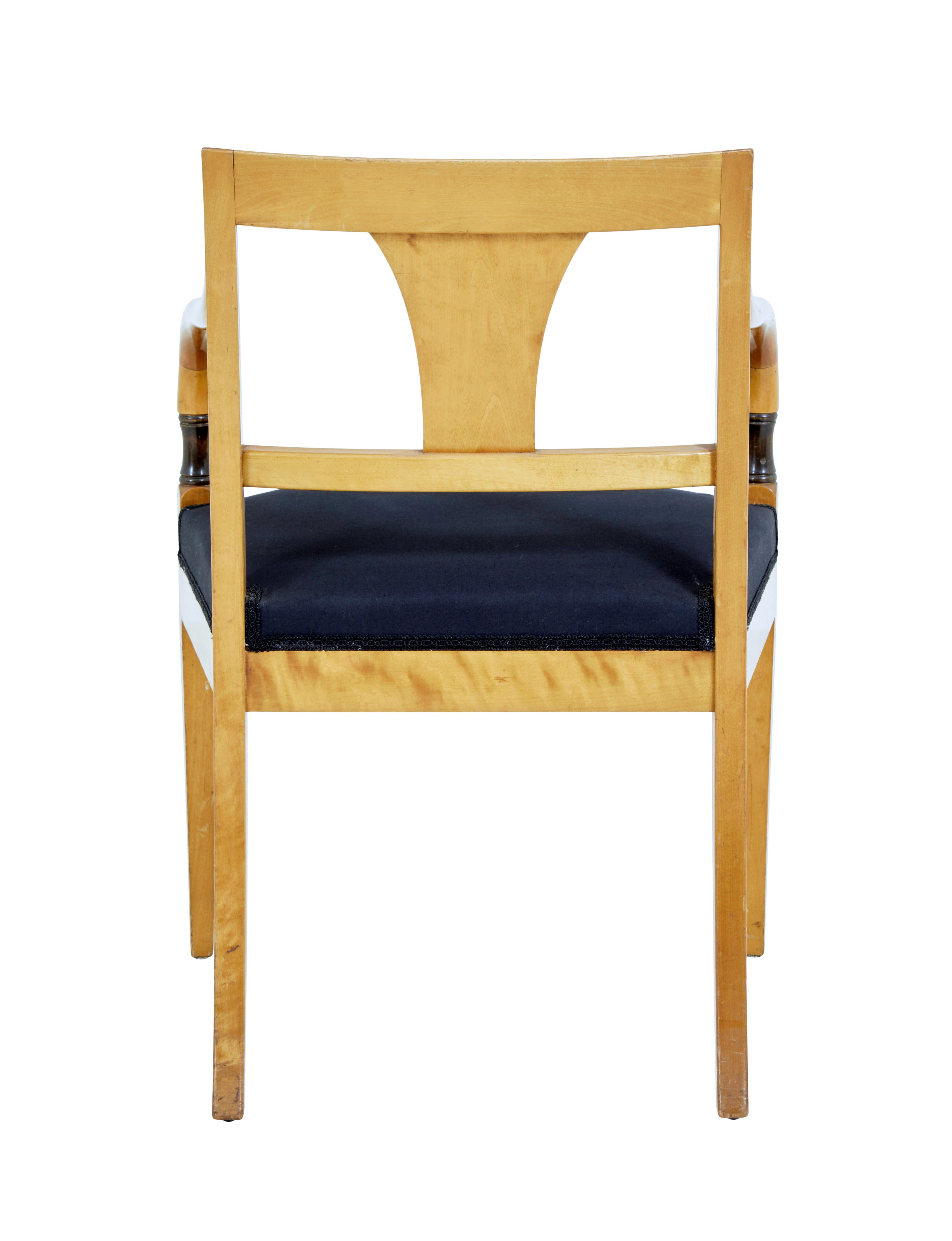 Set of 10 Art Deco Swedish birch dining armchairs In Good Condition In Debenham, Suffolk