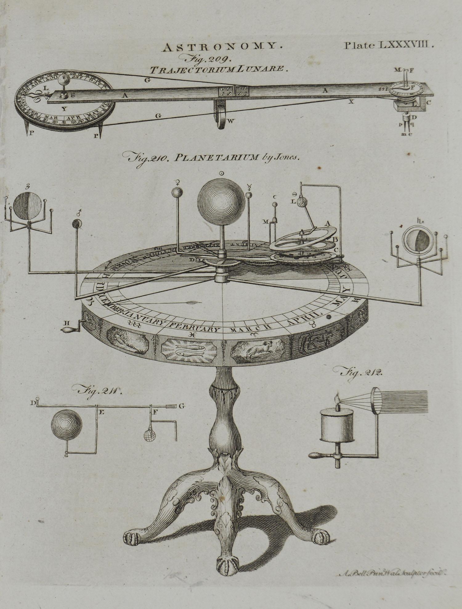 Georgian Set of 10 Astronomy Prints by A.Bell, 18th Century