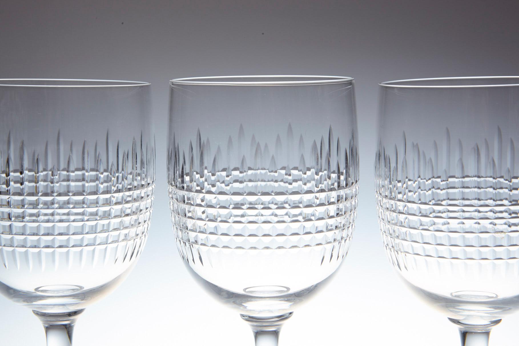 Set of 10 Baccarat Crystal 'Nancy' Pattern Red Wine Glasses, circa 1950s In Excellent Condition In Pau, FR