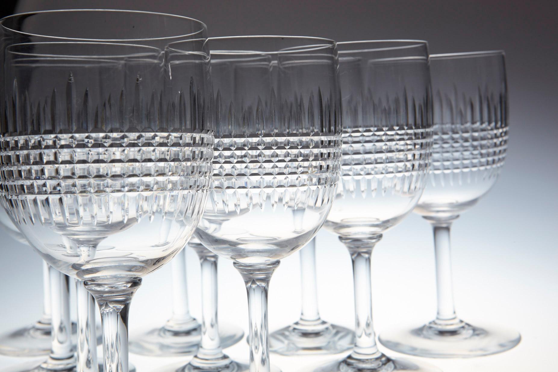 Set of 10 Baccarat Crystal 'Nancy' Pattern Red Wine Glasses, circa 1950s 3