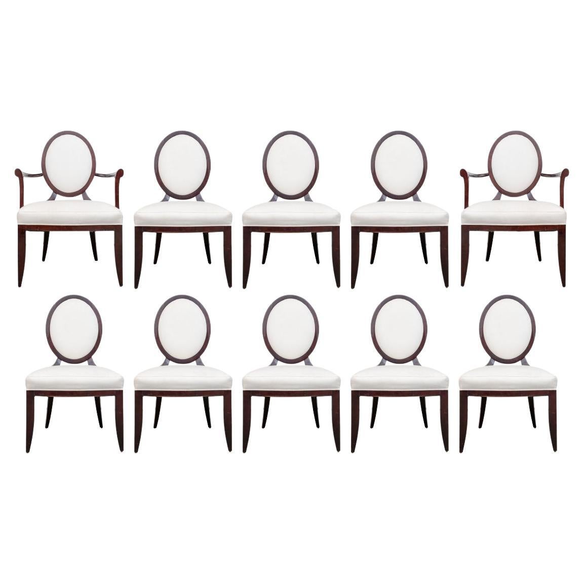 Set of 10 Barbara Barry for Baker Dining Chairs