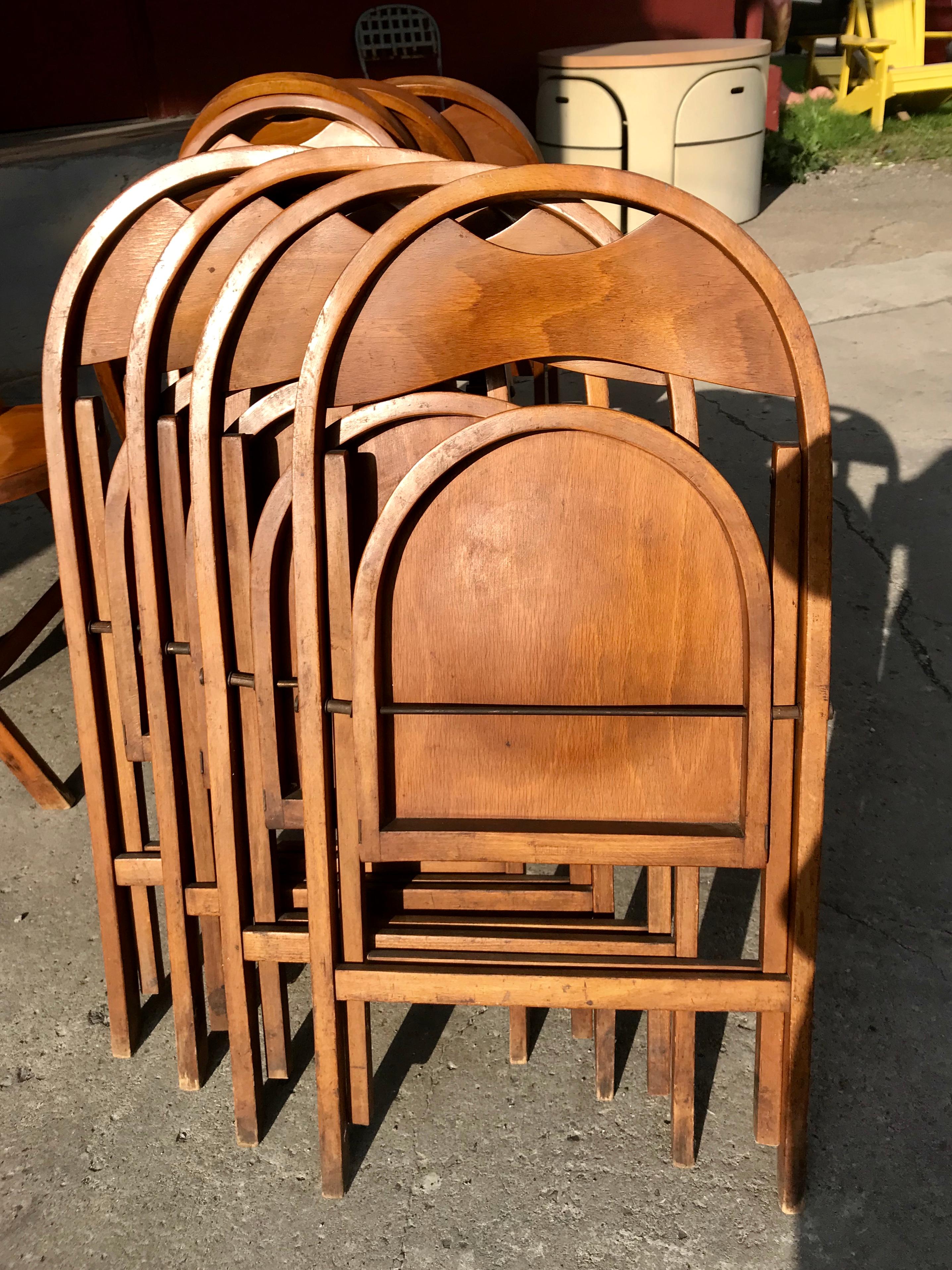 Set of 10 Bauhaus Folding Chairs by Thonet 1