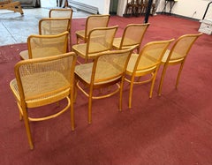 Set of 10 Bentwood & Cane Prague 811 Chair, Josef Hoffmann 1970s /Czechoslovakia