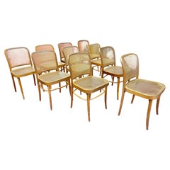 Set of 10 Bentwood & Cane Prague 811 Chair, Josef Hoffmann 1970s /Czechoslovakia