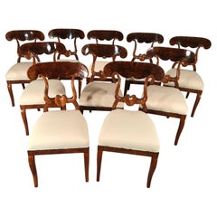 Set of 10 Biedermeier Chairs, South Germany 1820-30, Walnut