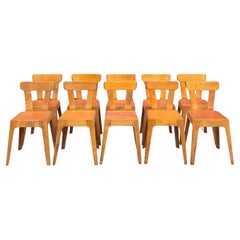 Set of 10 Birch Plywood Chairs