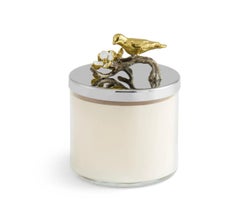 Set of 10 Birds Candles Handcrafted Metal and White Enamel Scented Candles