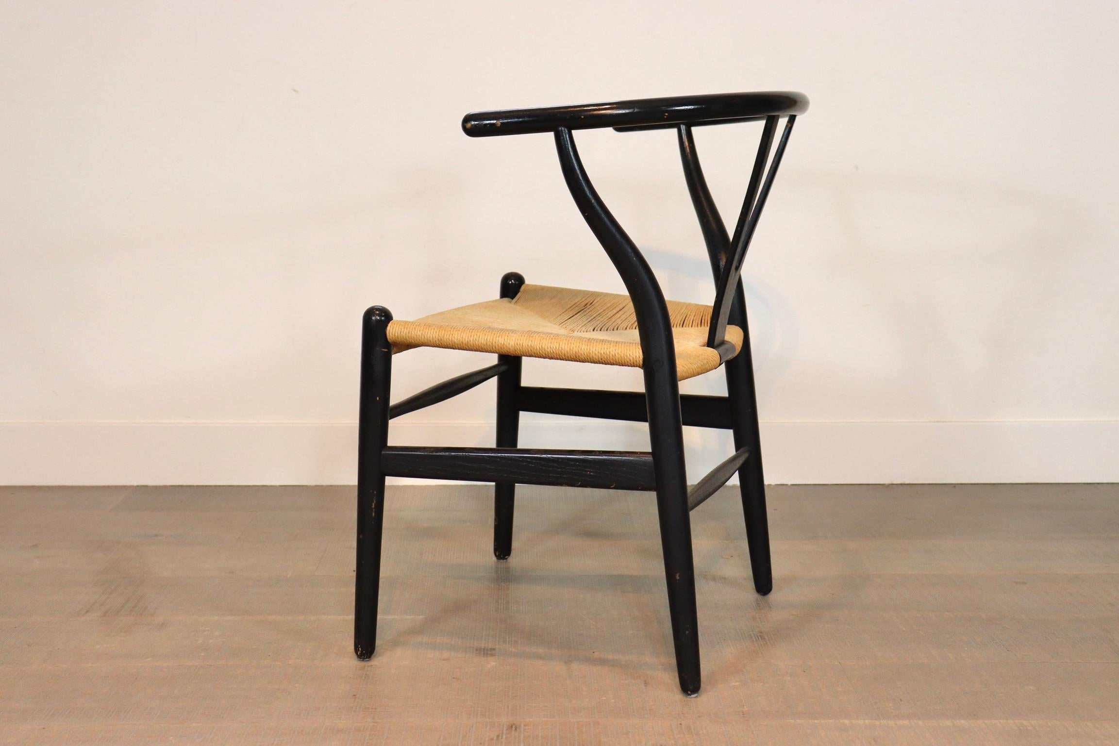 Set of 10 Black Frame CH24 Wishbone Chairs by Hans J. Wegner for Carl Hansen 60s 2