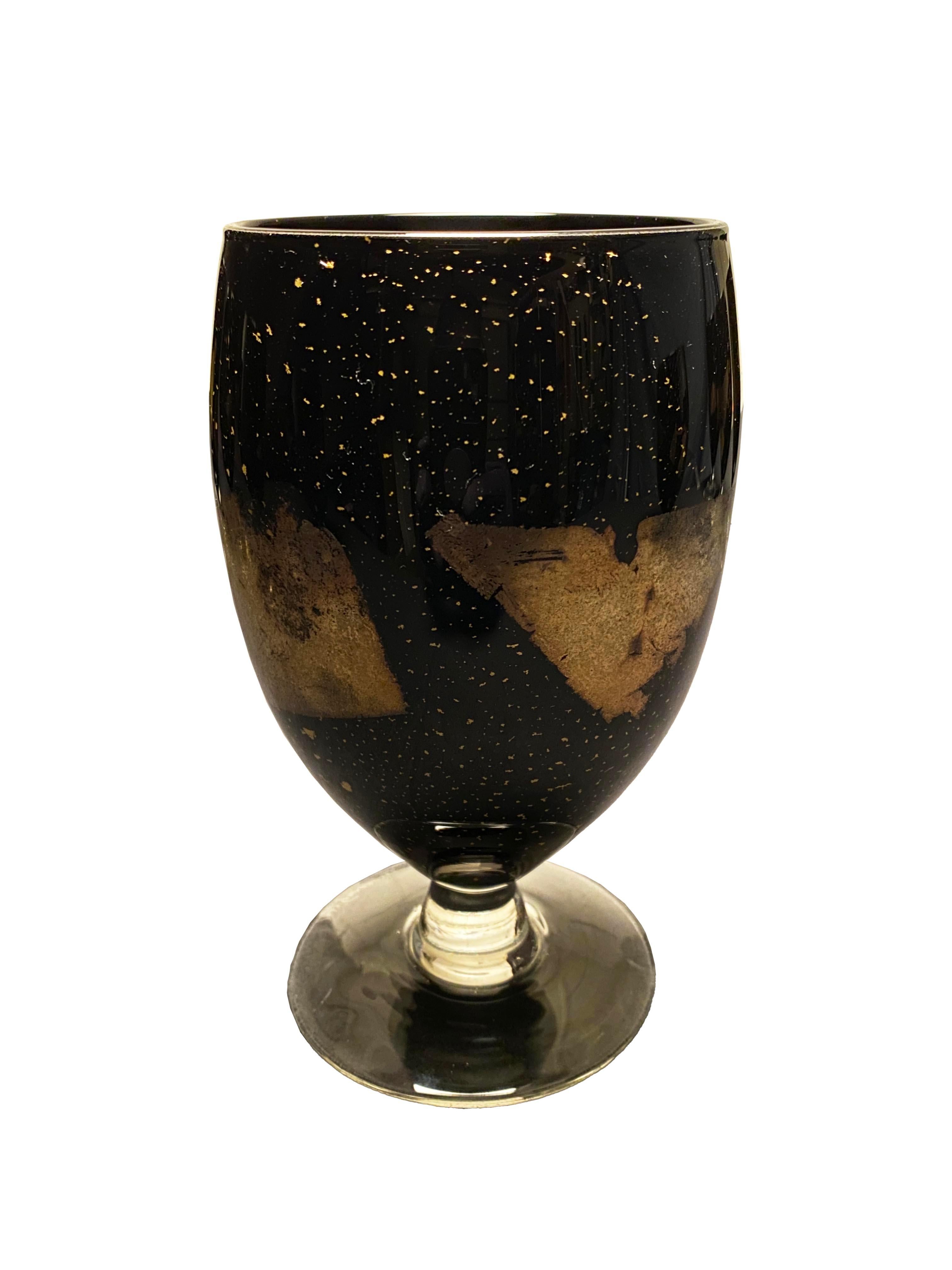 Art Deco Set of 10 Black & Gold Goblets from Andre Leon Talley's Private Collection For Sale