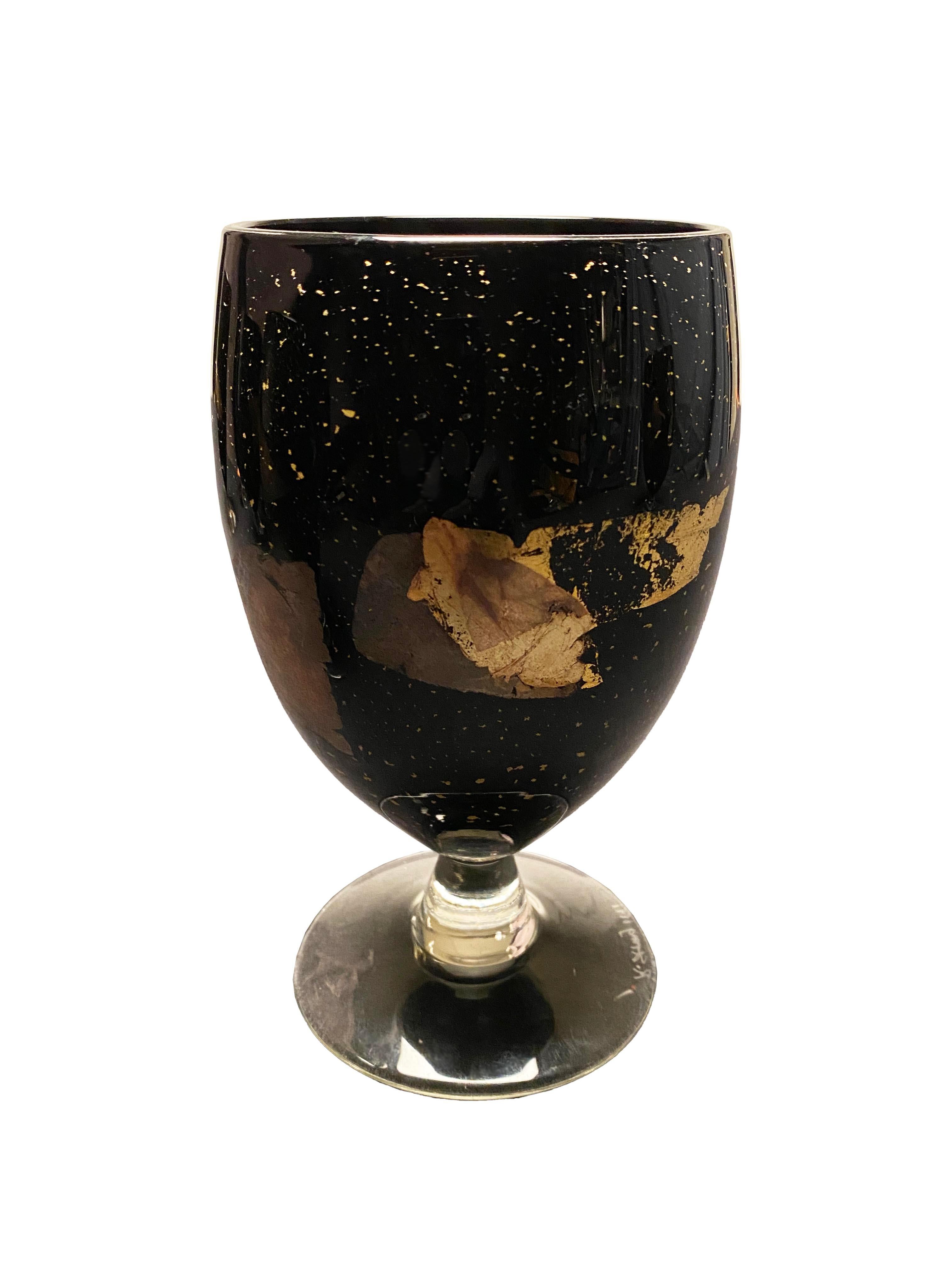 20th Century Set of 10 Black & Gold Goblets from Andre Leon Talley's Private Collection For Sale