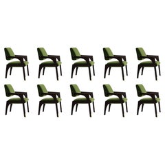 Ensemble de 10 chaises de salle à manger Arches, velours, InsidherLand de Joana Santos Barbosa